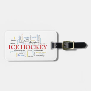 Personalise, Ice Hockey Coach Thank You in Words Luggage Tag