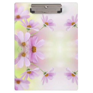 Personalise Image & Pink Flower Watercolor Clipboard