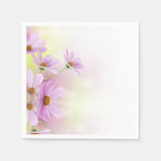 Personalise Image & Pink Flower Watercolor Napkin