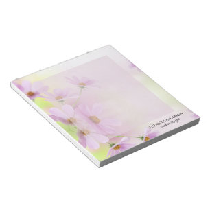 Personalise Image & Pink Flower Watercolor Notepad