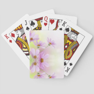 Personalise Image & Pink Flower Watercolor Playing Cards