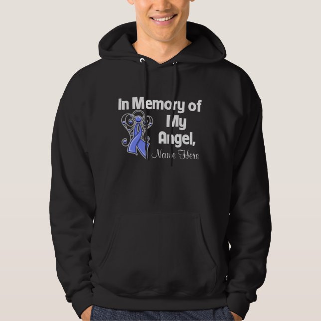 Personalise In Memory Angel Oesophageal Cancer Hoodie (Front)