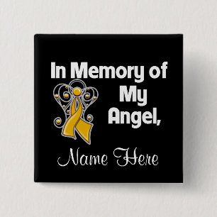 Personalise In Memory of My Angel Appendix Cancer 15 Cm Square Badge