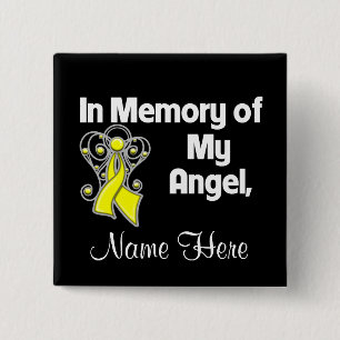 Personalise In Memory of My Angel Bladder Cancer 15 Cm Square Badge