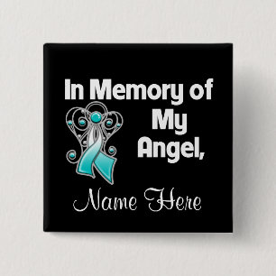 Personalise In Memory of My Angel Cervical Cancer 15 Cm Square Badge