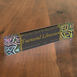 Personalise Information Pattern Name Leopard Print Nameplate