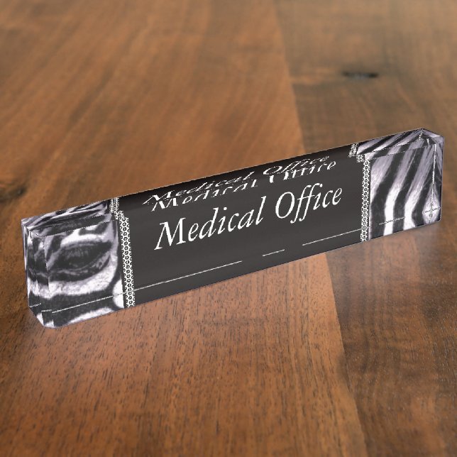 Personalise Information Pattern Name Zebra Safari Nameplate (Side)
