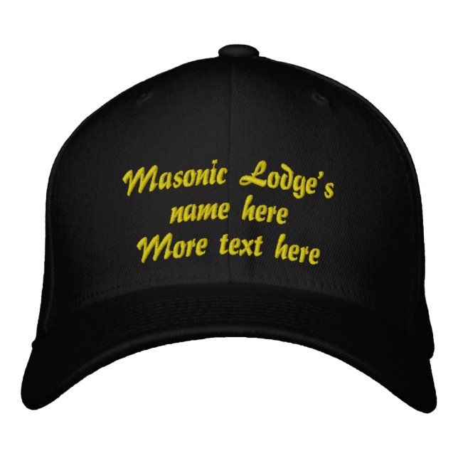 Personalise Initials Masonic Lodge Embroidered Hat (Front)