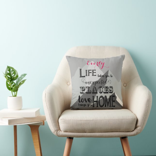 Personalise Inspiration Quote Mountain Girls Room Cushion (Chair)