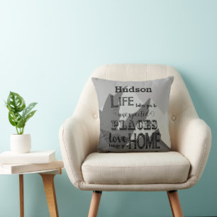 Personalise Inspirational Quote Mountain Boys Room Cushion