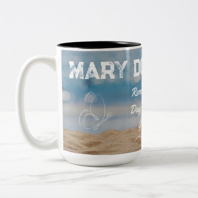 Personalise Inspiring Beach Scene Mug (Left)