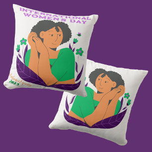 Personalise International Women's Day Throw Pillow