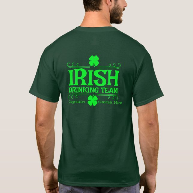 Personalise Irish Drinking Team St. Patrick's Day T-Shirt (Back)