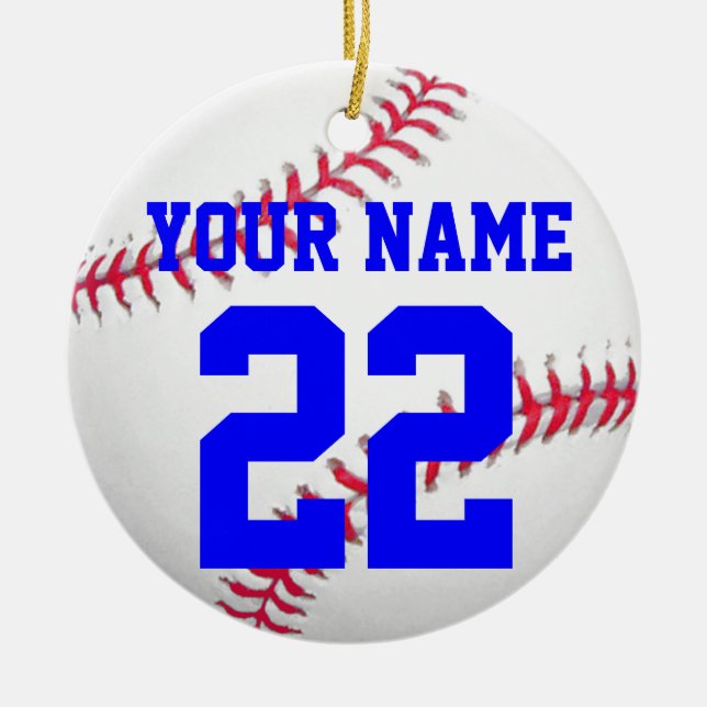 Personalise It, Baseball Ceramic Tree Decoration (Front)