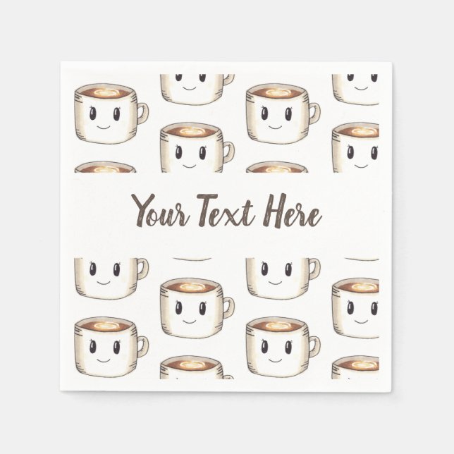 Personalise It! Coffee Themed Napkins (Front)