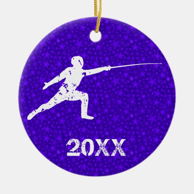 Personalise It, Fencing Ceramic Tree Decoration (Front)