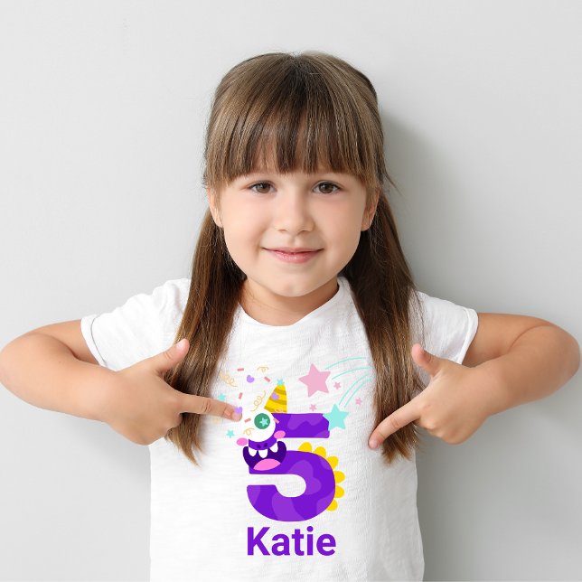 Personalise It! Girls Monster Eyes #5 Birthday  Toddler T-Shirt (Creator Uploaded)