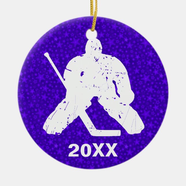 Personalise it, Hockey Goalie Ceramic Ornament (Front)