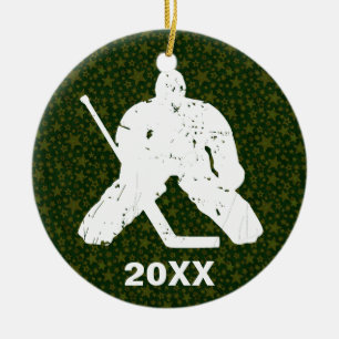 Personalise it, Hockey Goalie Ceramic Tree Decoration