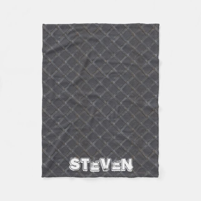 Personalise it - Iron Metal diamond pattern Fleece Blanket (Front)