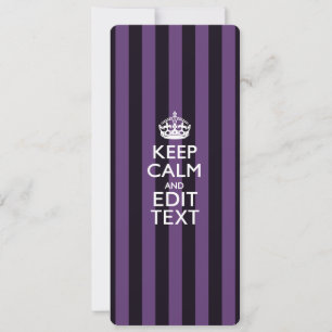 Personalise it Keep Calm Your Text Purple Stripes