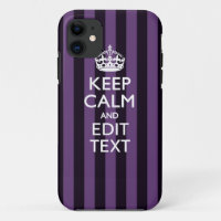 Personalise it Keep Calm Your Text Purple Stripes
