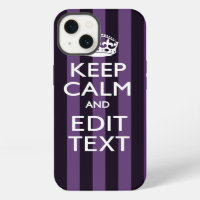 Personalise it Keep Calm Your Text Purple Stripes