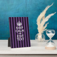 Personalise it Keep Calm Your Text Purple Stripes