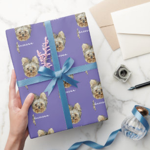 Personalise It! Pet Photo And Name Lavender Wrapping Paper