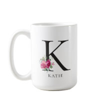 Personalise It! Sweet Peonies Initial 15oz Mug