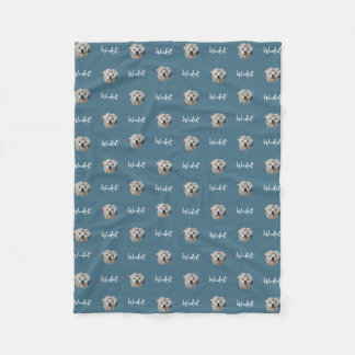 Personalise It! TEAL Pet Photo And Name Fleece Blanket