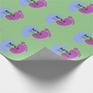 Personalise it Unisex Baby Feet Flat Icon Wrapping Paper
