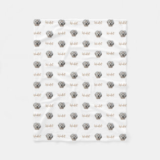 Personalise It! WHITE Pet Photo And Name Fleece Blanket