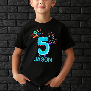 Personalise it! Woohoo Monster 5th Birthday Kids T-Shirt