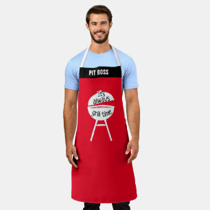 Personalise It's Always Grill Time Funny BBQ Chef Apron