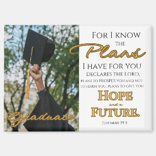 Personalise Jeremiah 29:11 Grad Cap Scripture Magnet