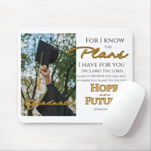 Personalise Jeremiah 29:11 Grad Cap Scripture Mouse Pad
