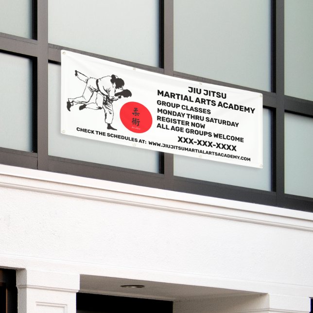 Personalise Jiu Jitsu Martial Arts School Business Banner (Outside Building)
