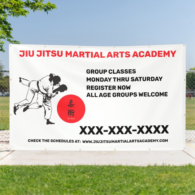 Personalise Jiu Jitsu Martial Arts School Business Banner (Outside)