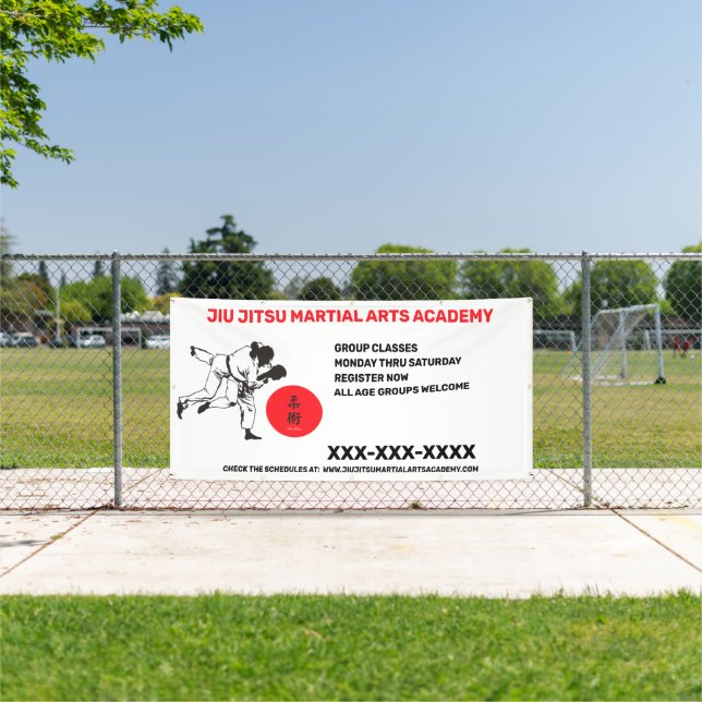 Personalise Jiu Jitsu Martial Arts School Business Banner (Insitu)
