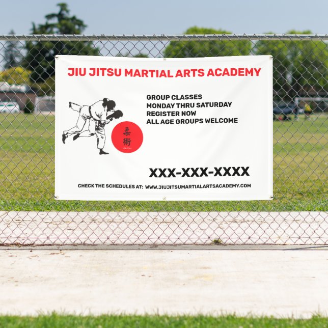 Personalise Jiu Jitsu Martial Arts School Business Banner (Insitu)