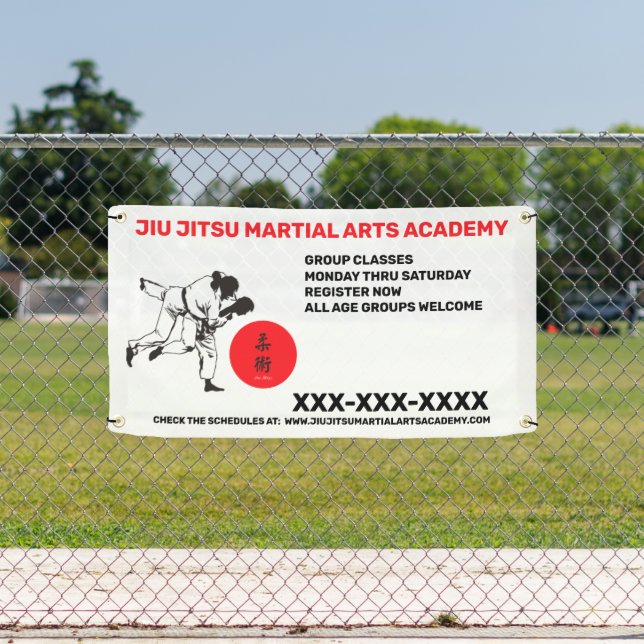 Personalise Jiu Jitsu Martial Arts School Business Banner (Insitu)