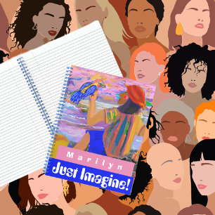 Personalise Journal Meditative Woman & Bird