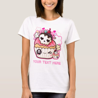 Personalise Kawaii skull cupcake T-Shirt