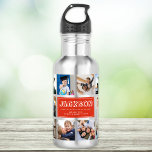 Personalise Kid Child Name Instagram Photo Collage 532 Ml Water Bottle<br><div class="desc">Modern,  personalised Instagram photo collage water bottle for the best Back to School day Ever. Perfect gift also for a child's birthday! He'll love carrying his favourite people around wherever he goes and it will help ease anxiety over the first day of school. This is the red version.</div>