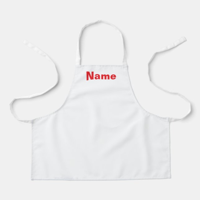 Personalise Kids White   Apron (Front)