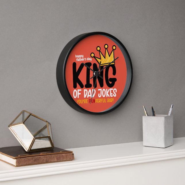 Personalise King of Dad Jokes Clock (Office)