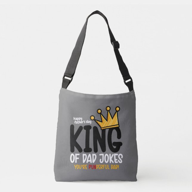 Personalise King of Dad Jokes Crossbody Bag (Front)