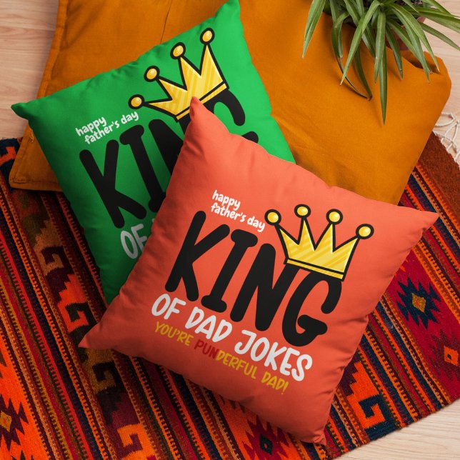 Personalise King of Dad Jokes Cushion (Creator Uploaded)