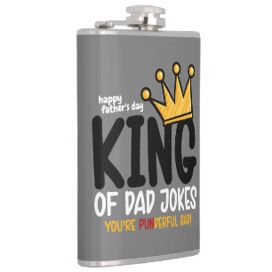 Personalise King of Dad Jokes  Hip Flask